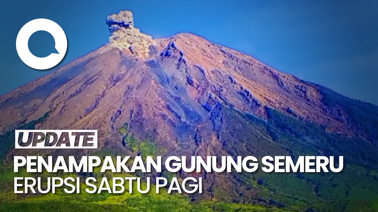 Detik Detik Gunung Semeru Erupsi Pagi Ini Tinggi Kolom Letusan 1 Km