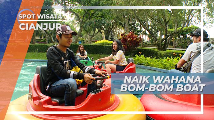 Mencoba Wahana Bom-bom Boat, Bom-bom Car Versi Air di Cianjur