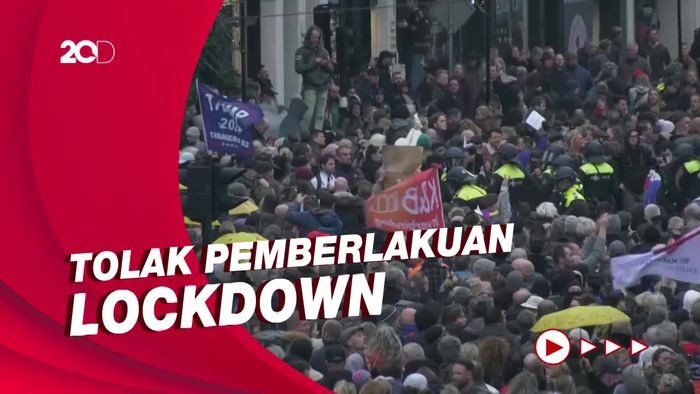 Demo Anti Lockdown di Belanda Ricuh, Massa-Petugas Adu Jotos