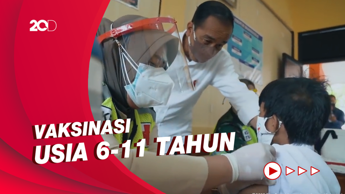 Jokowi Tinjau Pelaksanaan Vaksinasi Covid-19 Anak