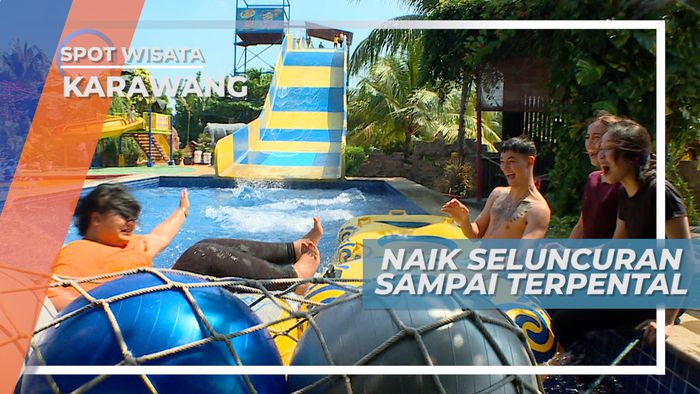 Mencoba Wahana Seluncur di Waterpark Karawang Jawa Barat
