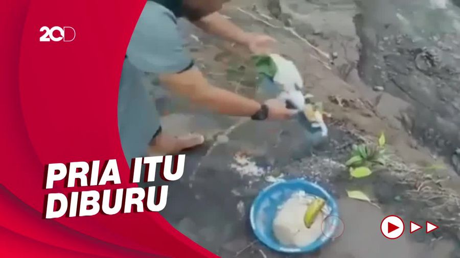 Siapa Pria Penendang dan Buang Sesajen di Lokasi Erupsi Semeru?