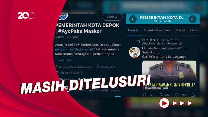 Geger Akun Twitter Pemkot Depok Retweet Polisi Penembak FPI