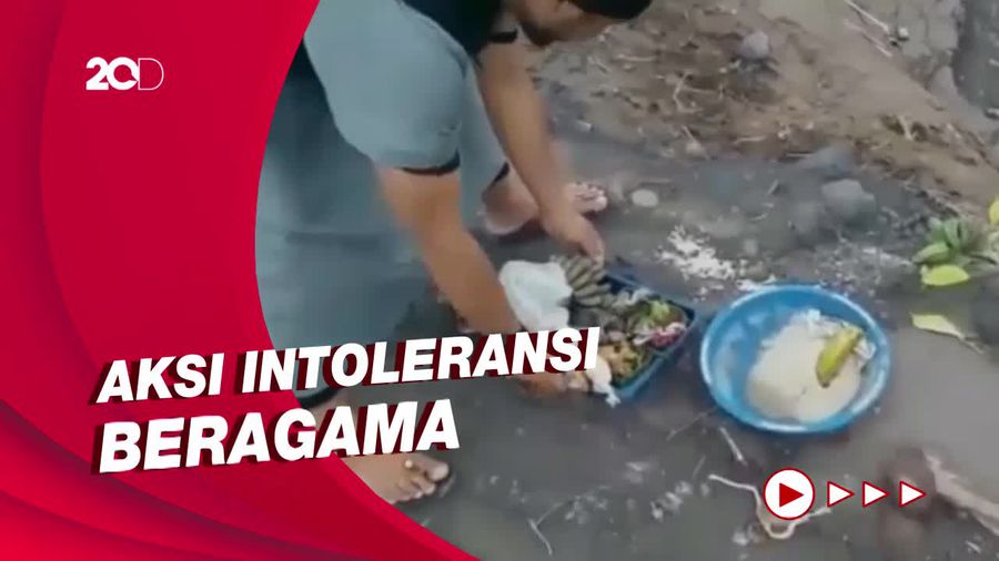 Polisi Kantongi Identitas Pria yang Tendang Sesajen di Lokasi Erupsi Semeru