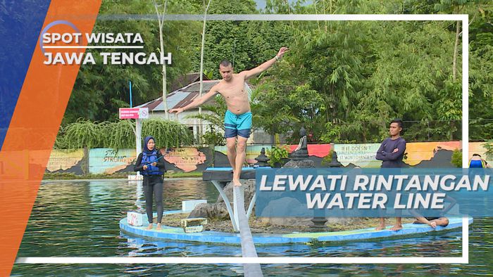 Melewati Rintangan Water Line, di Wahana Air Purbalingga Jawa Tengah 