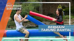 Tarung Pukul Bantal di Taman Air Citamiang Sukabumi