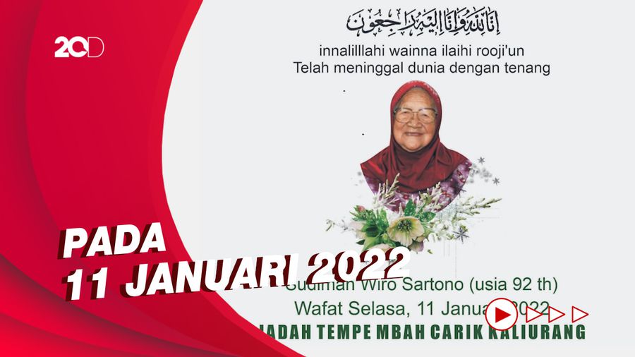Pembuat Jadah Tempe Mbah Carik Kaliurang Meninggal Dunia
