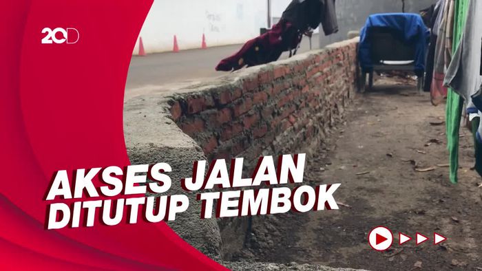 Akses Jalan di Duren Sawit Jaktim Ditutup Tembok, Ini Penampakannya