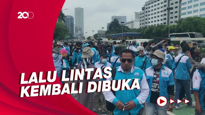 Demo di DPR Usai, Massa Buruh Pulang dengan Tertib
