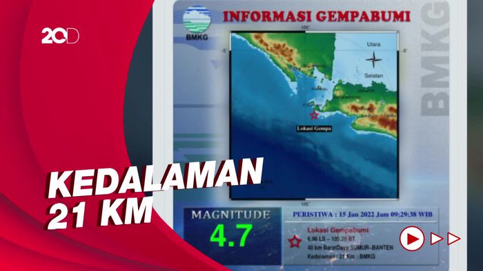 Gempa Guncang Banten Lagi, Kali Ini M 4,7