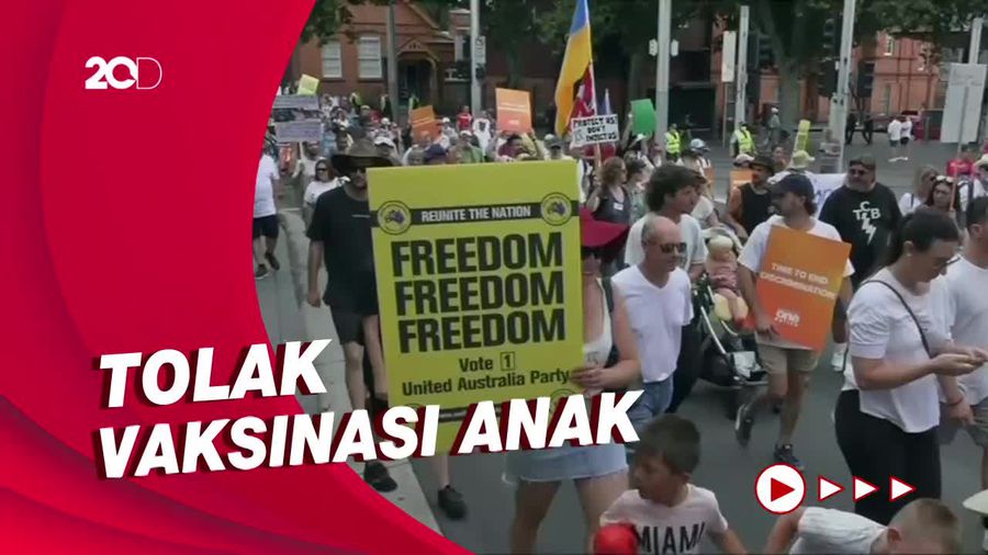 Demo Antivaksin Tumpah Ruah di Jalanan Sydney