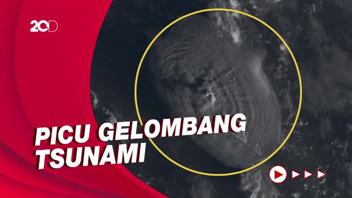 Ilustrasi Efek Letusan Gunung Berapi Bawah Laut di Tonga
