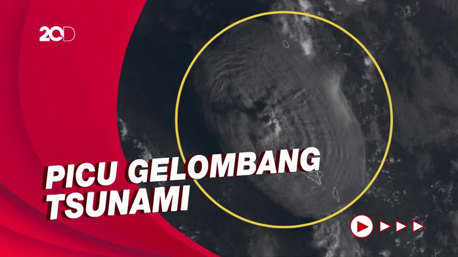 Ilustrasi Efek Letusan Gunung Berapi Bawah Laut di Tonga