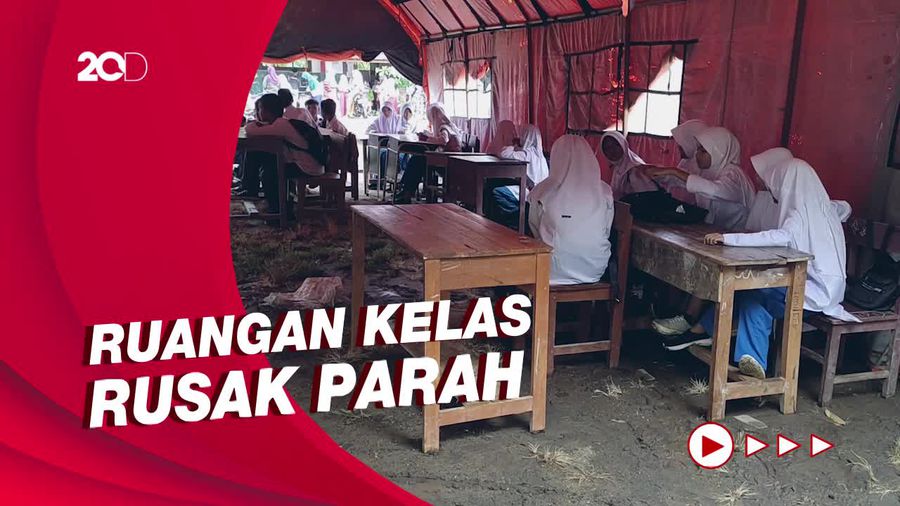 Para Siswa Terpaksa Belajar di Tenda Darurat Imbas Gempa Banten