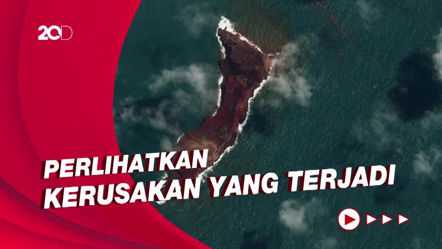 Penampakan Satelit Sebelum dan Sesudah Letusan Gunung Berapi di Tonga