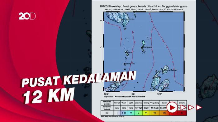 Melonguane Sulut Diguncang Gempa M 6,1