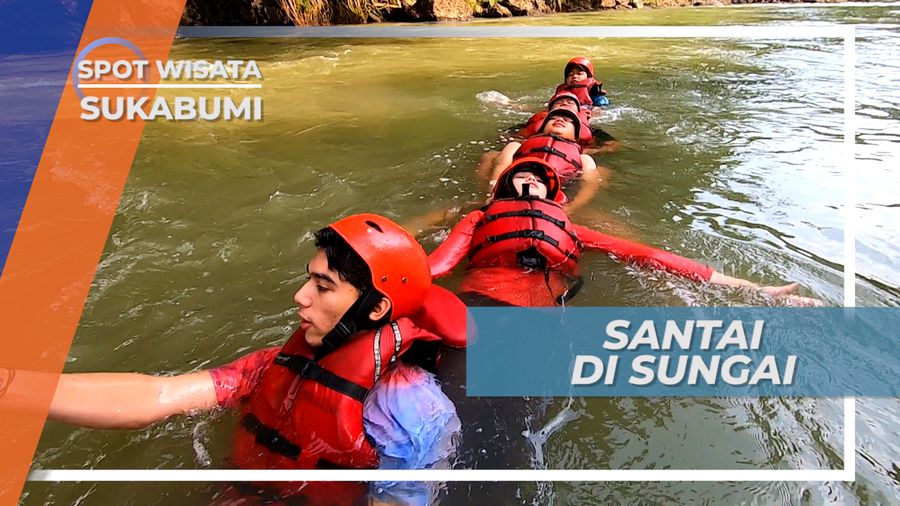 Bersantai Menikmati Arus Tenang Sungai Cipari, Sukabumi