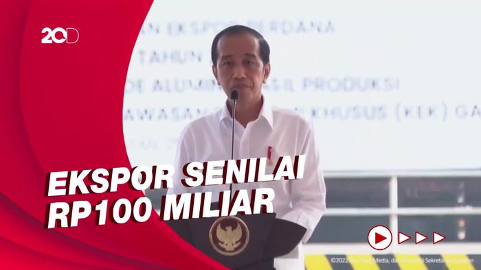 Jokowi Lepas Ekspor Perdana Alumina: Mau Maju Harus Jadi Negara Industri