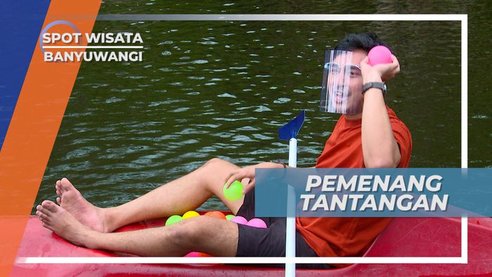 Seru-seruan Menikmati Bermain Kano di Pinggir Pantai Cacalan, Banyuwangi