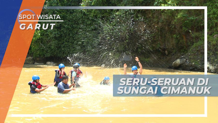 Serunya Main Air dan Melompat dari Batu Besar Sungai Cimanuk Garut