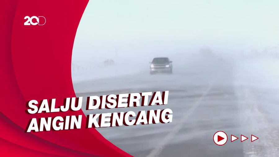 Badai Salju di North Dakota Bahayakan Pengendara