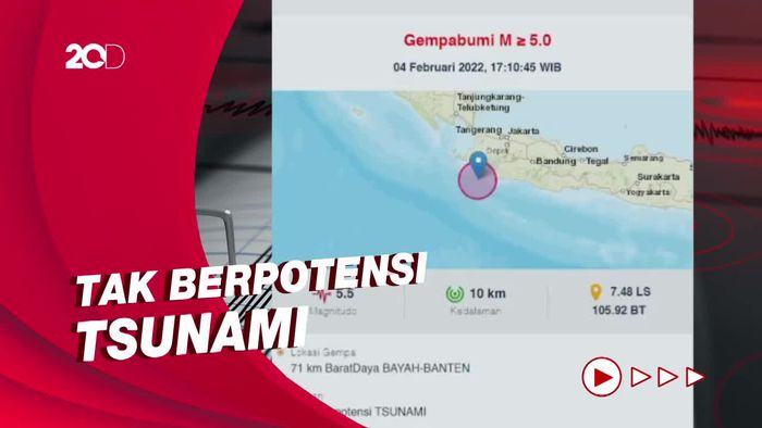 Gempa M 5,5 Guncang Banten, Terasa Hingga Jakarta