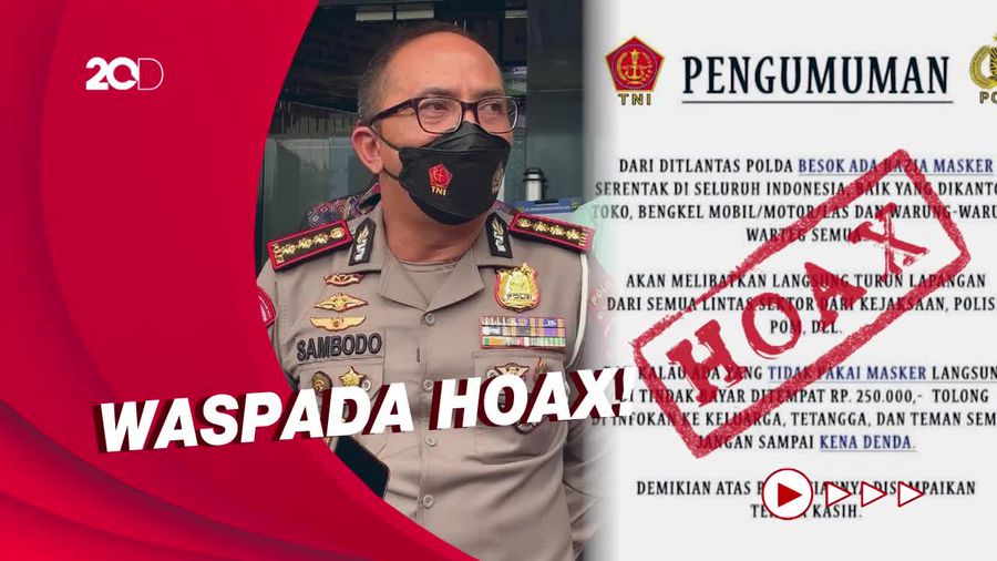 Beredar Info Razia Masker, Polda Metro: Itu Hoax