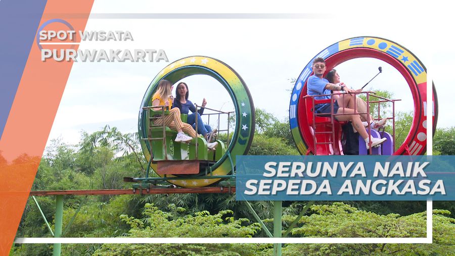 Serunya Berkeliling Taman Wisata Naik Sepeda Angkasa, Purwakarta