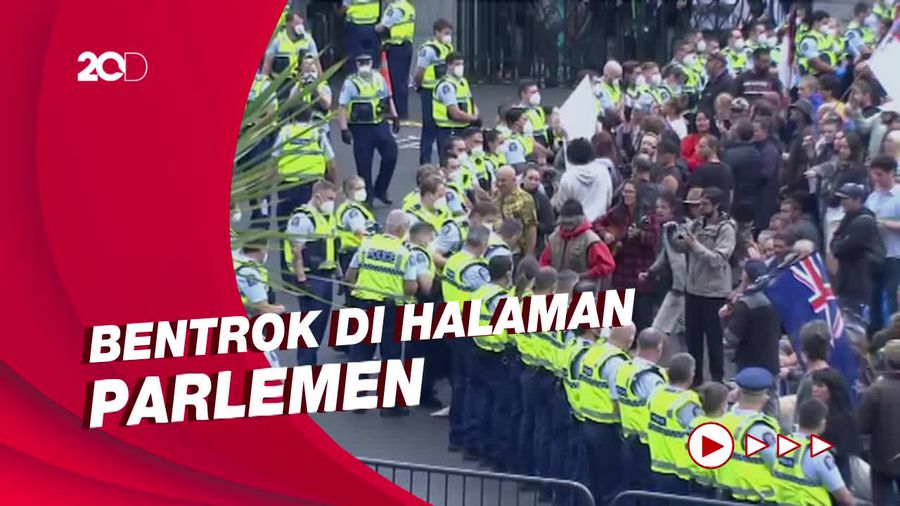 Demo Antivaksin di Selandia Baru Ricuh, 50 Orang Ditangkap!