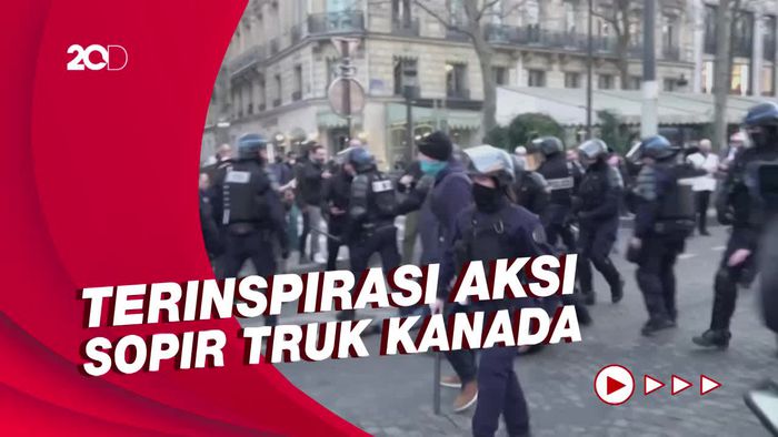 Polisi Bubarkan Aksi Freedom Convoy Kelompok Antivaksin di Paris