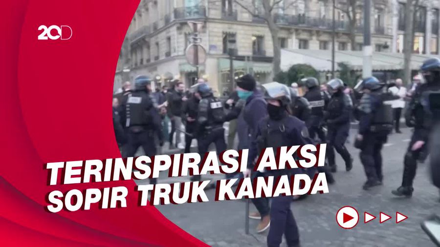 Polisi Bubarkan Aksi Freedom Convoy Kelompok Antivaksin di Paris