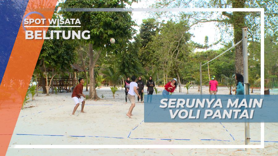 Serunya Bermain Voli Pantai Bersama Atlet dari Pulau Leebong Belitung 