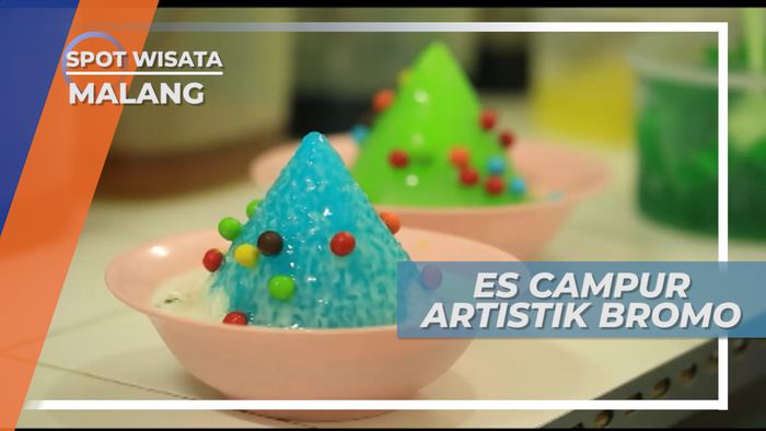 Warna-warni Cantik Es Campur Artistik Bromo yang Menyegarkan Lidah, Malang