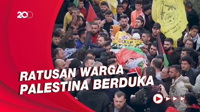Pemakaman Pemuda Palestina yang Meninggal Akibat Tembakan Israel