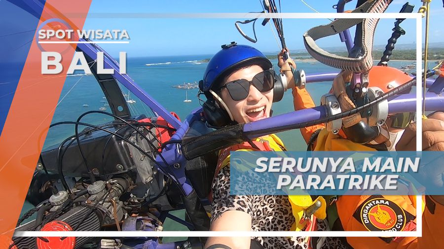 Menikmati Panorama Eksotis Pantai Mertasari Dengan Paratrike, Bali
