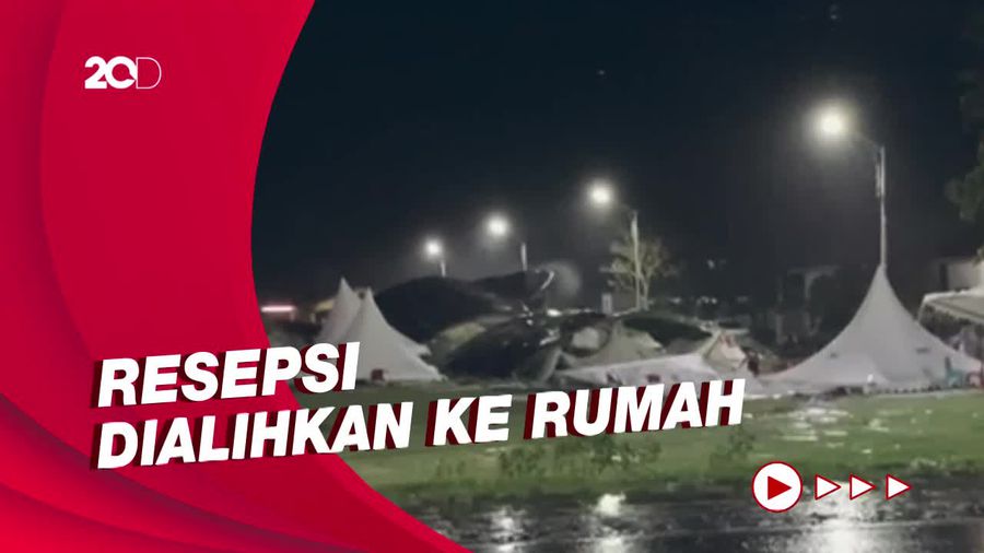 Detik-detik Tenda Pernikahan di Sidrap Roboh Diterjang Angin