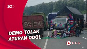 Momen Aksi Demo Sopir Truk Tolak Aturan ODOL di Berbagai Daerah