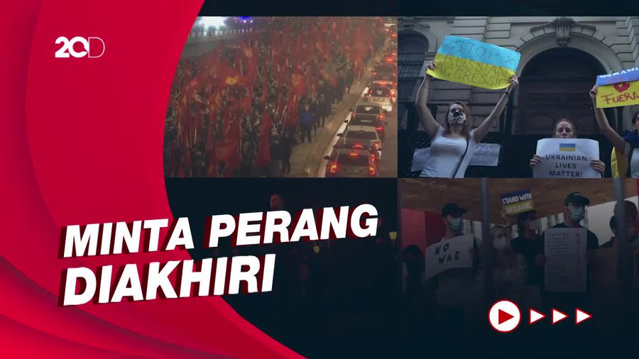 Demo Setop Invasi Rusia ke Ukraina Menggema di Penjuru Dunia