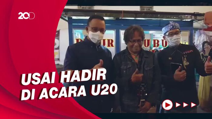 Momen Anies-RK Makan Bubur Sambil Diiringi Musik oleh Ganjar