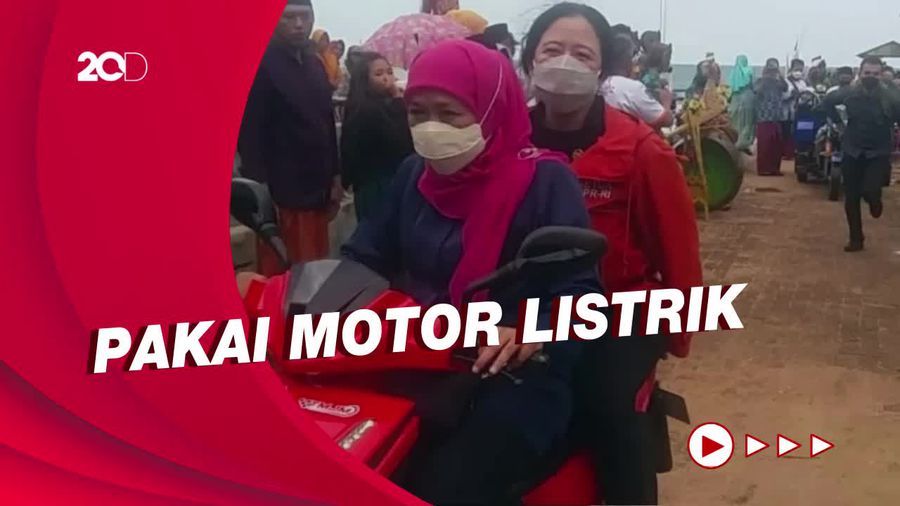 Potret Khofifah Bonceng Puan ke Pulau Gili Iyang Sumenep