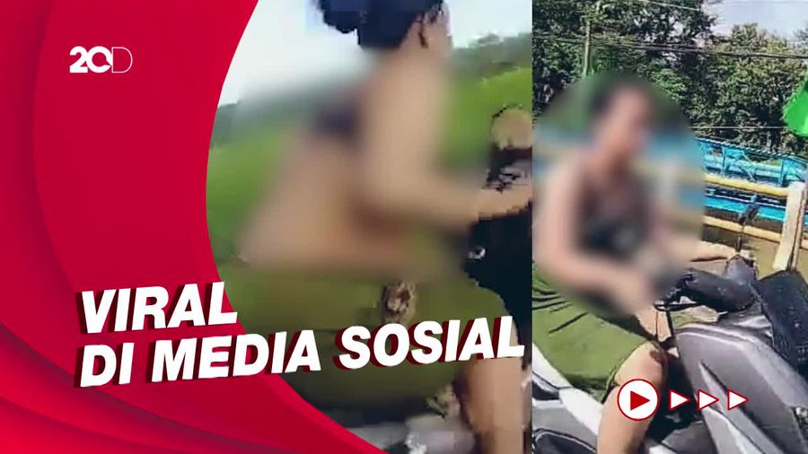 Aksi Wanita Cuma Pakai Bra Naik Motor Bikin Heboh