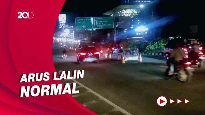 Malam Ini Arus Lalu Lintas di Simpang Gadog Arah Puncak Lengang