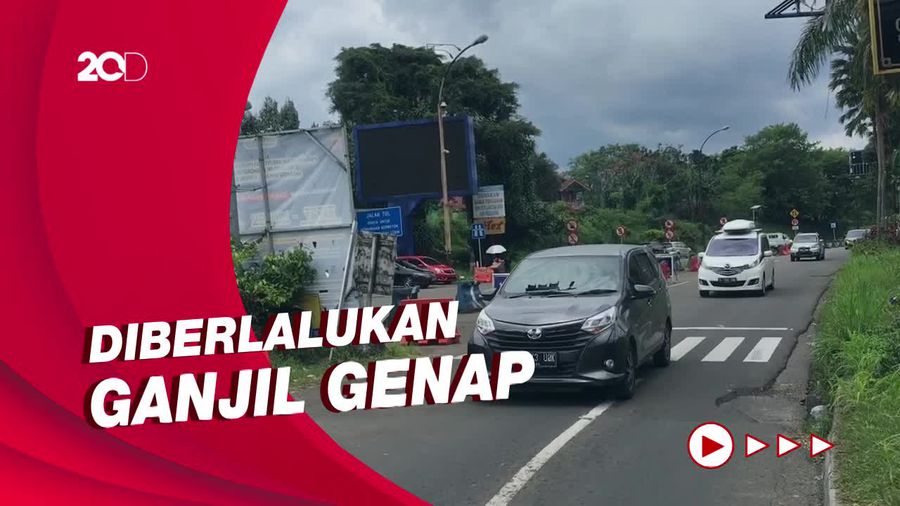 Sabtu Siang, Arus Lalin di Simpang Gadog Ramai Lancar