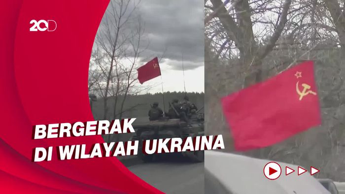 Konvoi Militer Rusia di Ukraina Pakai Bendera Uni Soviet