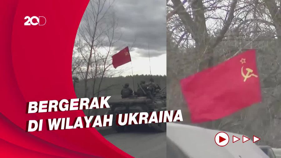 Konvoi Militer Rusia di Ukraina Pakai Bendera Uni Soviet