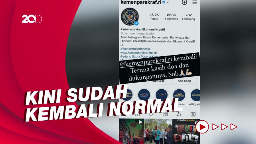 Instagram Kemenparekraf Sempat Kena Hack
