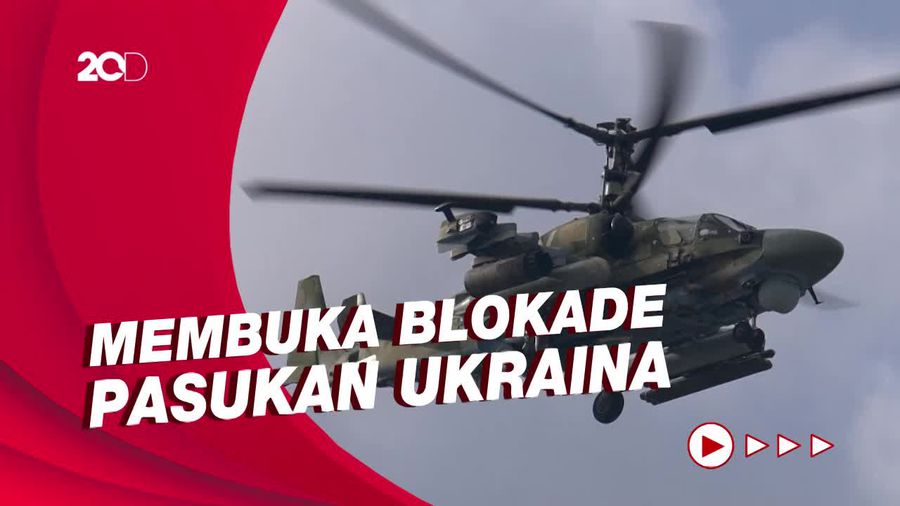 Helikopter Tempur Rusia Mengawal Pergerakan Pasukan Darat