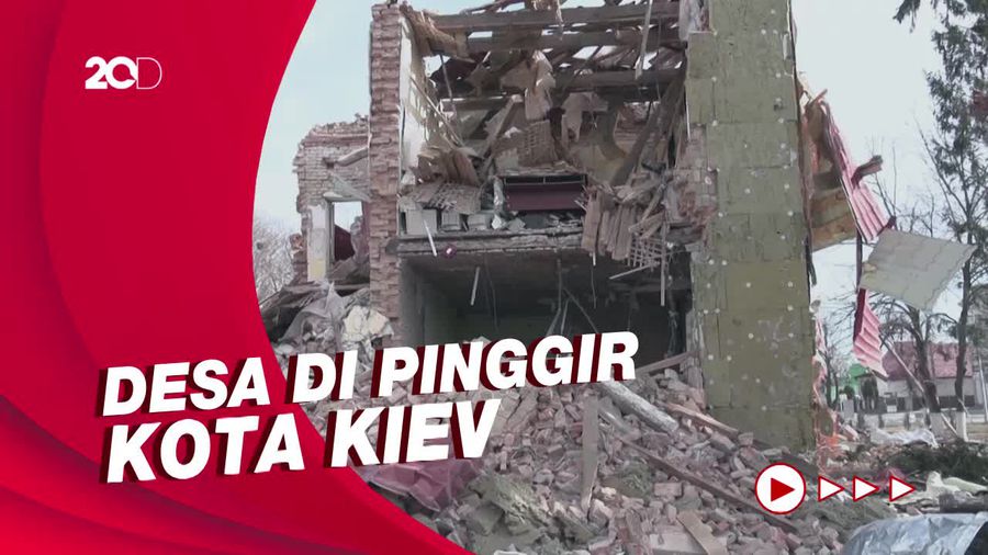 Rudal Rusia Hantam Desa Byshiv, Hancurkan Sekitarnya Jadi Puing-puing