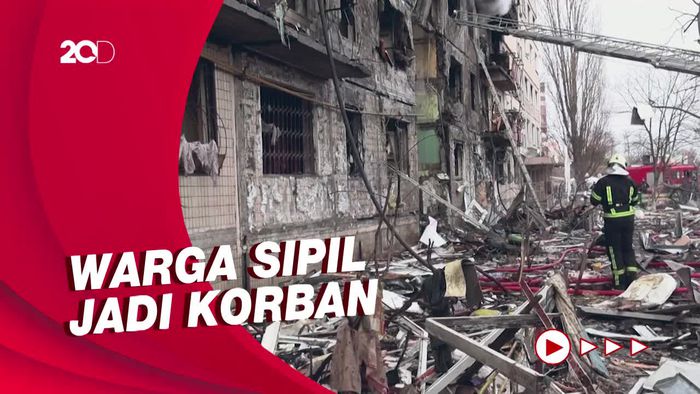 Permukiman Warga di Kiev Dihantam Serangan Udara Rusia