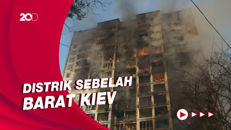 Gedung Apartemen 15 Lantai di Kiev Dihunjam Serangan Udara Rusia